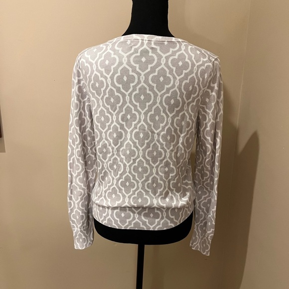Land’s End Sweater Taupe & White, size Small - Picture 3 of 3